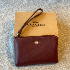 Coach leather wristlet - new with tags and box